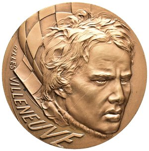 obverse: Medaglia 10 ° anniversario morte Gilles Villeneuve 1992 diam.60 mm  A (SEGNATA)