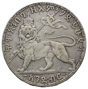 obverse: ETIOPIA - Menelik II (1889-1931) 1 Birr argento 1903 RARA 