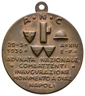obverse: Medaglia Adunata Nazionale Combattenti Napoli 1936 Diam.32,5 mm  