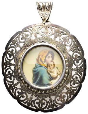 obverse: MEDAGLIA Artigianale argento Madonna con bambino, diam esterno 74 mm 