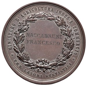 reverse: Medaglia Bronzo MINISTERO Agricoltura Industria e Commercio- Lavori Statistici diam.55,7 mm  In scatola  C