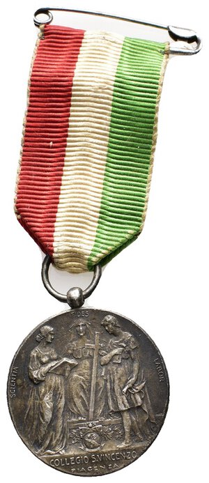 reverse: medaglia Collegio San Vincenzo Piacenza 1916-17 diam.32 mm 