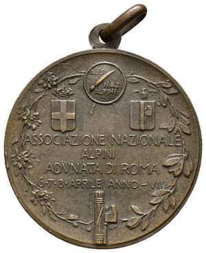 obverse: Medaglia Fascista adunata Alpini ROMA anno VII Diam.35 mm a