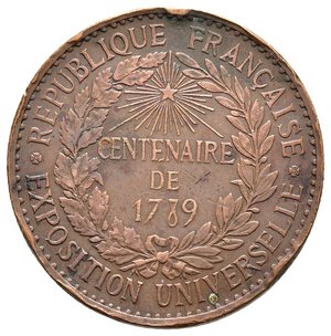 obverse: Medaglia Francia Esposizione di Parigi 1889 