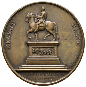 obverse: medaglia Francia, Luigi XVIII, 1817 Restaurazone statua di Enrico IV , Diam.50 mm A