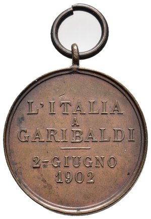 reverse: Medaglia Garibaldi 1902  diam 31 mm 