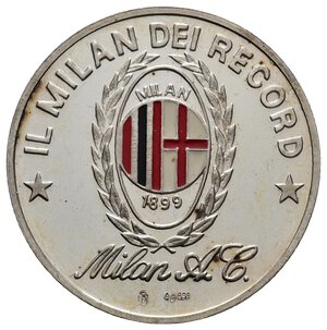 reverse: Medaglia Milan Calcio Imbattuto per 58 incontri , argento 