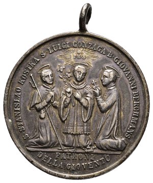 reverse: Medaglia Religiosa 1854 , i patroni della gioventu , diam.32,3 mm  