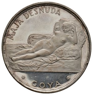 obverse: GUINEA EQUATORIALE  100 Pesetas argento 1970 MAYA DESNUDA 