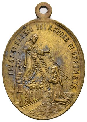 obverse: Medaglia Religiosa Ricordo mese Mariano Genova 1875 