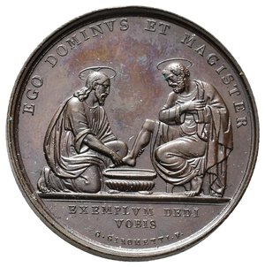 obverse: Medaglia STATO PONTIFICIO , Pio IX , 1852 Anno VI , Lavanda dei piedi, AE , Diam.32,3 mm A