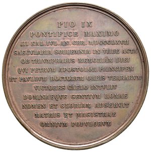 reverse: Medaglia Stato Pontificio Pio IX  1867  Diam.70 mm Inc.Voigt