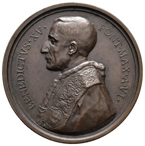 reverse: Medaglia Vaticano - Benedetto XV, Bronzo , Anno VI , Diam.43,8 mm
