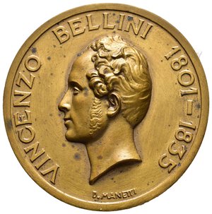 obverse: Medaglia Vincenzo Bellini, 1935, Centenario della morte , diam.51 mm 