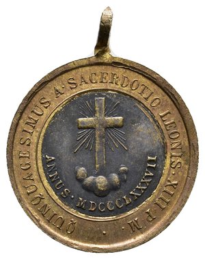 reverse: Medaglietta 1887 Leone XIII 50° Sacerdozio  