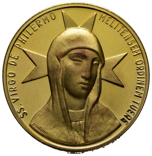 obverse: S.M.O.M. Medaglia 1987 Vergine di Filermo , AE dorato Diam.41mm 