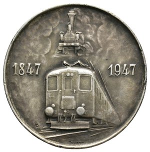 obverse: SVIZZERA Medaglia argento 1947, Centenario delle ferrovie Diam.33,5 mm 