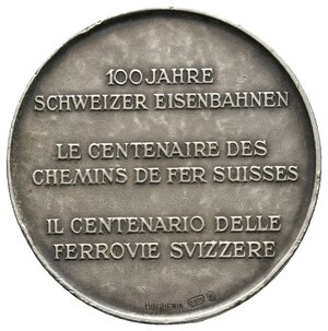 reverse: SVIZZERA Medaglia argento 1947, Centenario delle ferrovie Diam.33,5 mm 