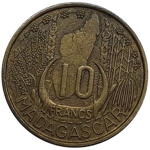 obverse: MADAGASCAR 10 Francs 1953 