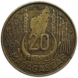 obverse: MADAGASCAR 20 Francs 1953