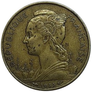 reverse: MADAGASCAR 20 Francs 1953
