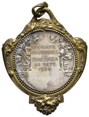 reverse: Medaglia stile liberty, Piacenza Regate 1924