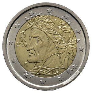 obverse: 2 Euro Italia 2002  ERRORE METALLO IN PIU  SUL BORDO 