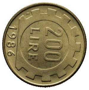 reverse: 200 Lire 1986 - ERRORE Asse Spostato di 90 Gradi  