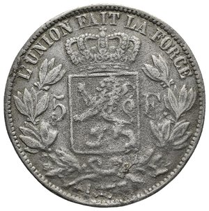 obverse: FALSO EPOCA   BELGIO - Leopoldo II  5 Francs  
