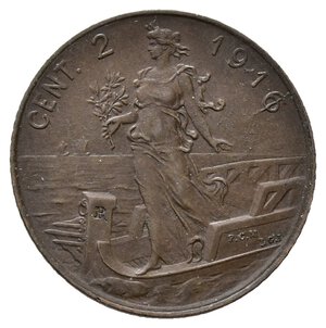 obverse: Vittorio Emanuele III- 2 Centesimi  Prora 1916- Frattura di conio su cifra 6  