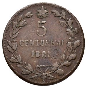 obverse: GETTONE SATIRICO  Vittorio Emanuele II     5 Centosemi 1881 