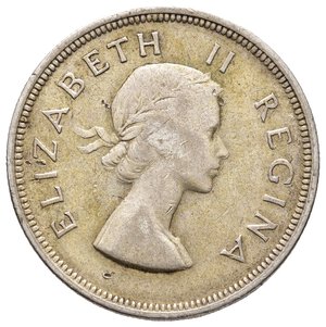 reverse: SUD AFRICA  2,5 Shilling argento 1955 