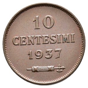 obverse: SAN MARINO 10 Centesimi 1937 FDC QFDC ROSSO 