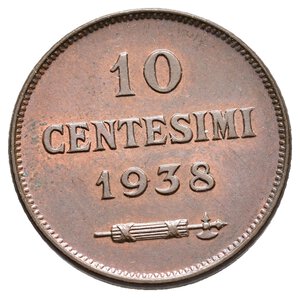 obverse: SAN MARINO 10 Centesimi 1938 FDC QFDC ROSSO