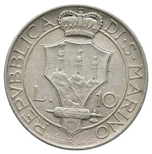 obverse: SAN MARINO 10 Lire argento 1937