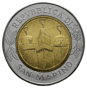reverse: SAN MARINO 500 Lire bimetallico 2001 
