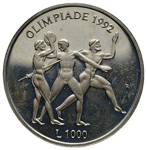 obverse: SAN MARINO 1000 Lire argento 1992 Olimpiadi Proof 