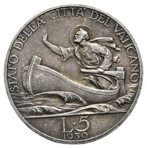obverse: VATICANO - Pio XI - 5 Lire argento 1930 