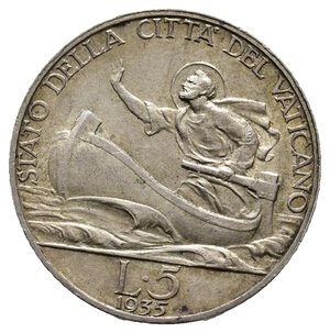 obverse: VATICANO - Pio XI - 5 Lire argento 1935