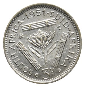 obverse: SUD AFRICA - George VI 3 Pence argento 1951 