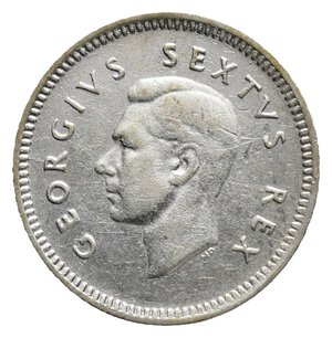 reverse: SUD AFRICA - George VI 3 Pence argento 1951 