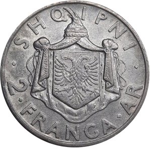 obverse: ALBANIA  2 Franga ar argento 1935