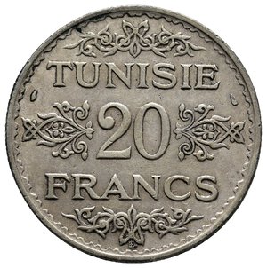 obverse: TUNISIA  - 20 Francs argento 1934
