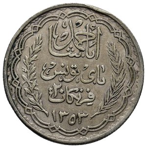 reverse: TUNISIA  - 20 Francs argento 1934
