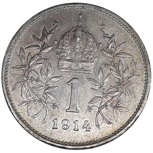 obverse: AUSTRIA -  Francesco Giuseppe 1 Corona argento 1914