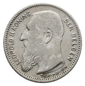 reverse: BELGIO - Leopold II - 50 Centimes argento 1909 