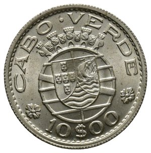 obverse: CAPO VERDE   10 Escudos argento 1953 