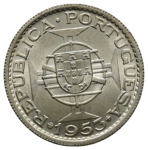 reverse: CAPO VERDE   10 Escudos argento 1953 