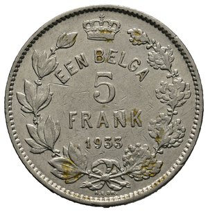 obverse: Belgio 5 francs 1933