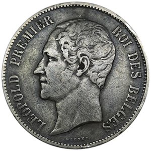 reverse: Belgio Leopoldo Premier 5 francs argento 1865 